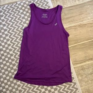 ASICS purple runners tank top w/ reflective strips